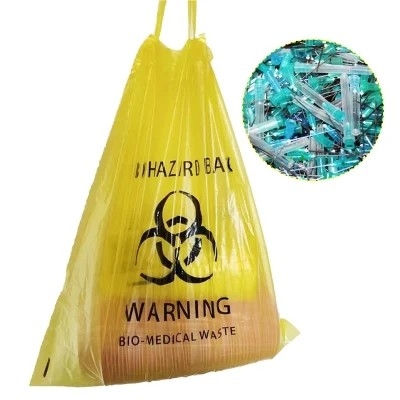 أكياس قمامة LDPE / HDPE Biohazard قابلة للتحلل الحيوي